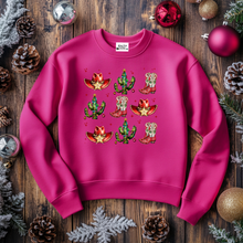 Load image into Gallery viewer, Cowgirl Christmas Sweatshirt - Pink