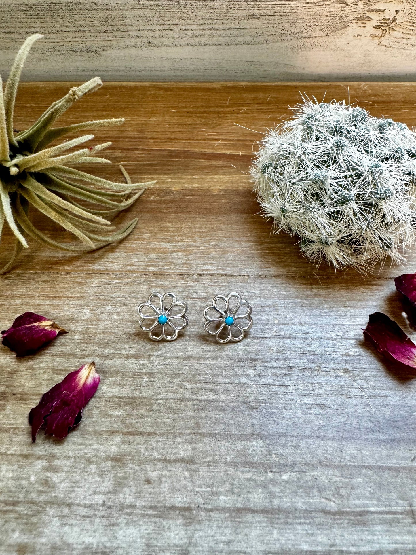 Turquoise Flower Earrings