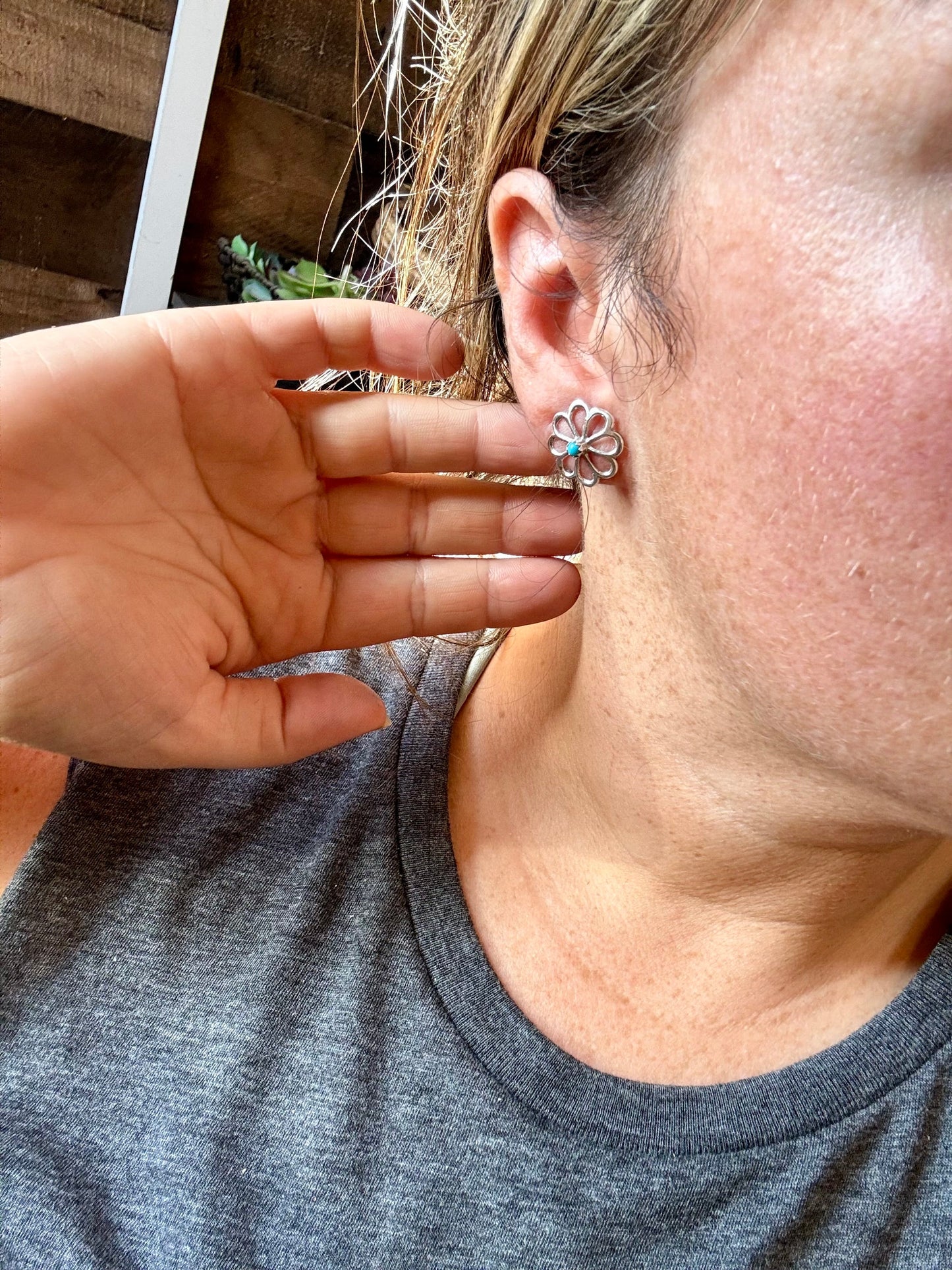 Turquoise Flower Earrings