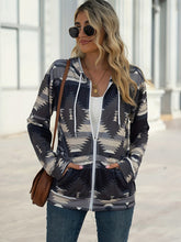 Load image into Gallery viewer, Southwestern Zip Front  Hooded Jacket
