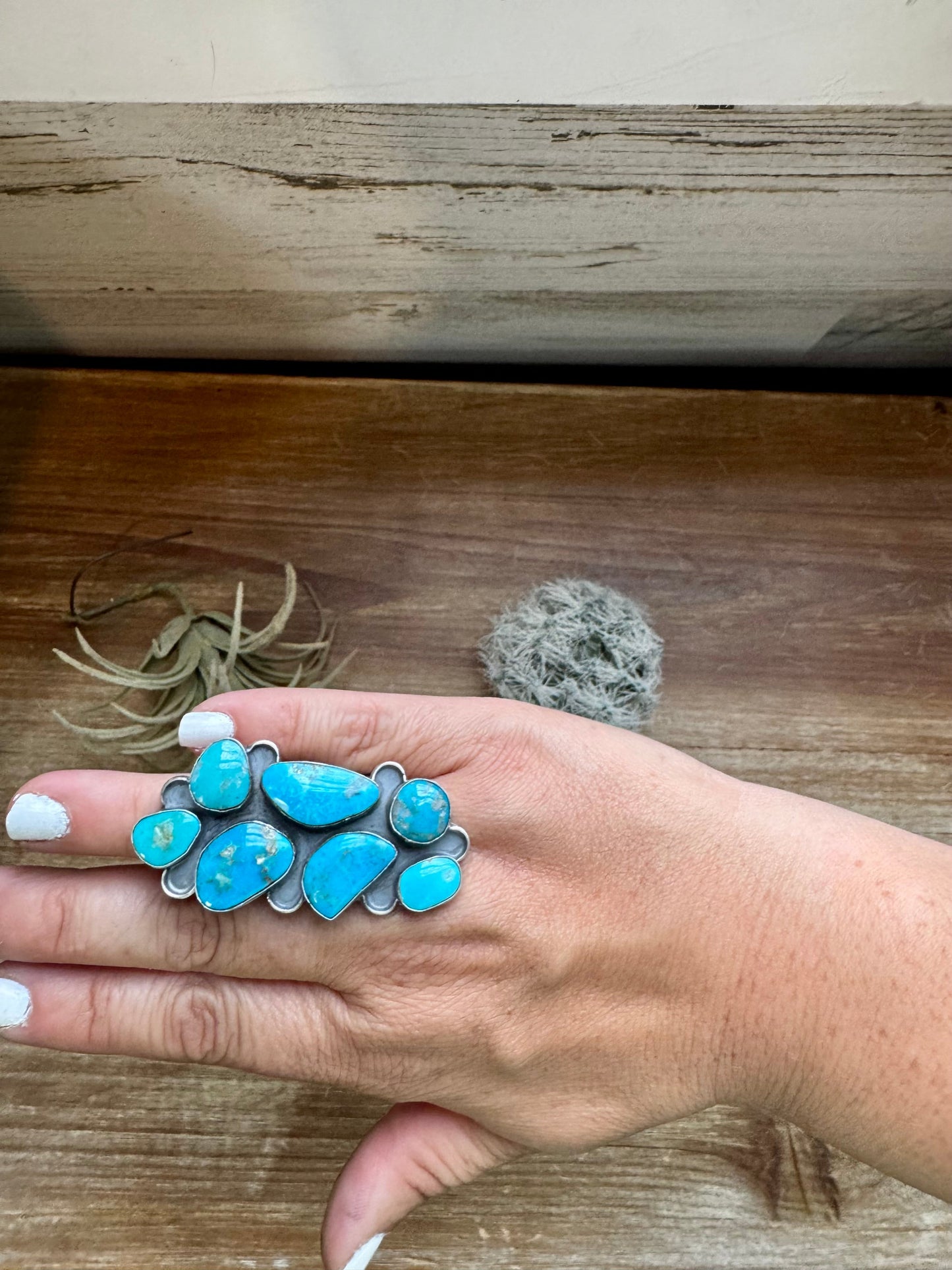 The Longoria Kingman turquoise ring and sterling silver