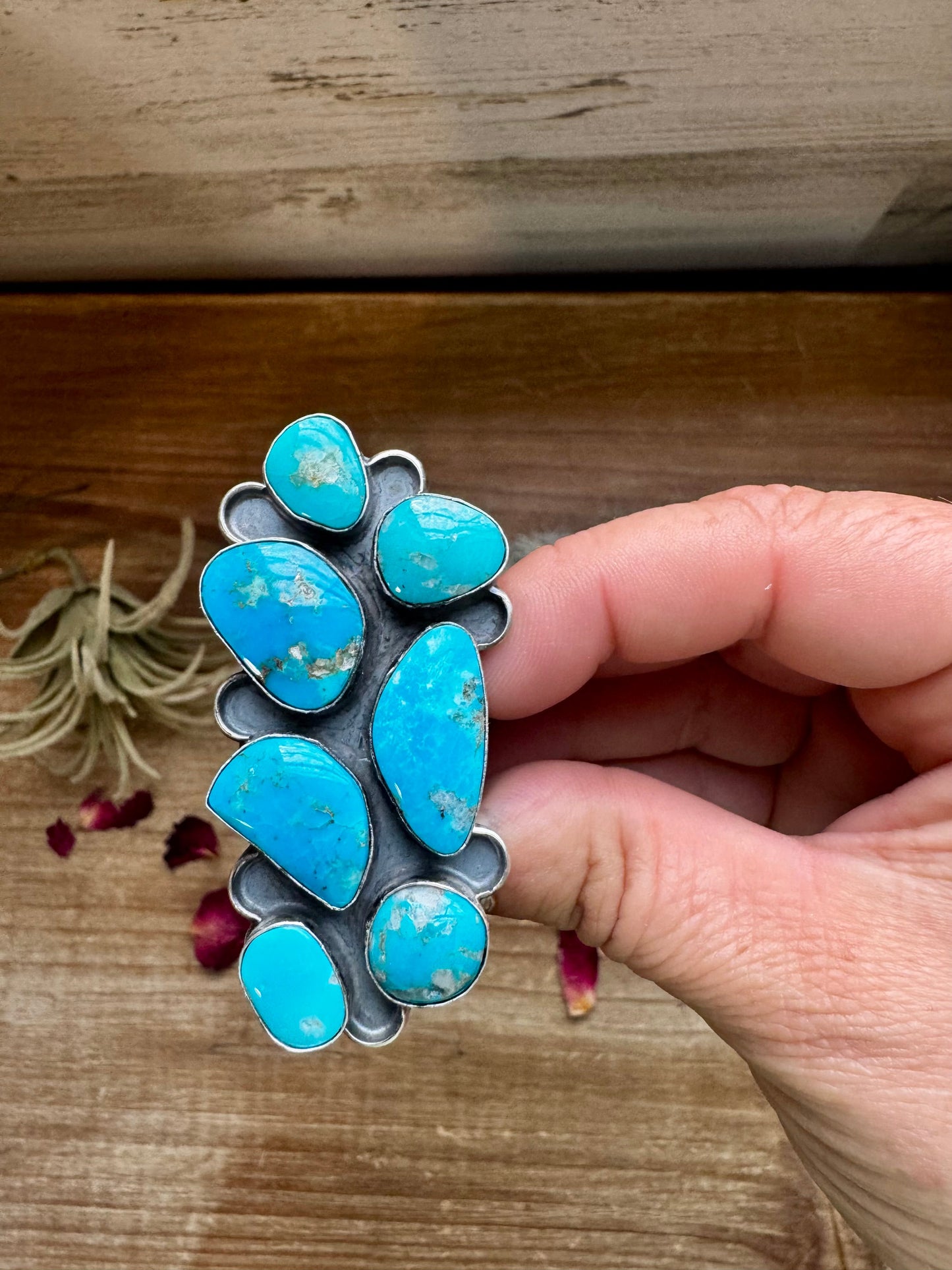 The Longoria Kingman turquoise ring and sterling silver