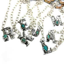 Load image into Gallery viewer, Navajo Initial Necklace with Turquoise
