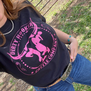 Hot Pink & Black DH Cattle Co - The Salty Cowgirl
