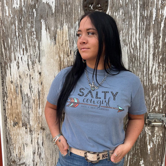 Salty Cowgirl Denim Tee - The Salty Cowgirl