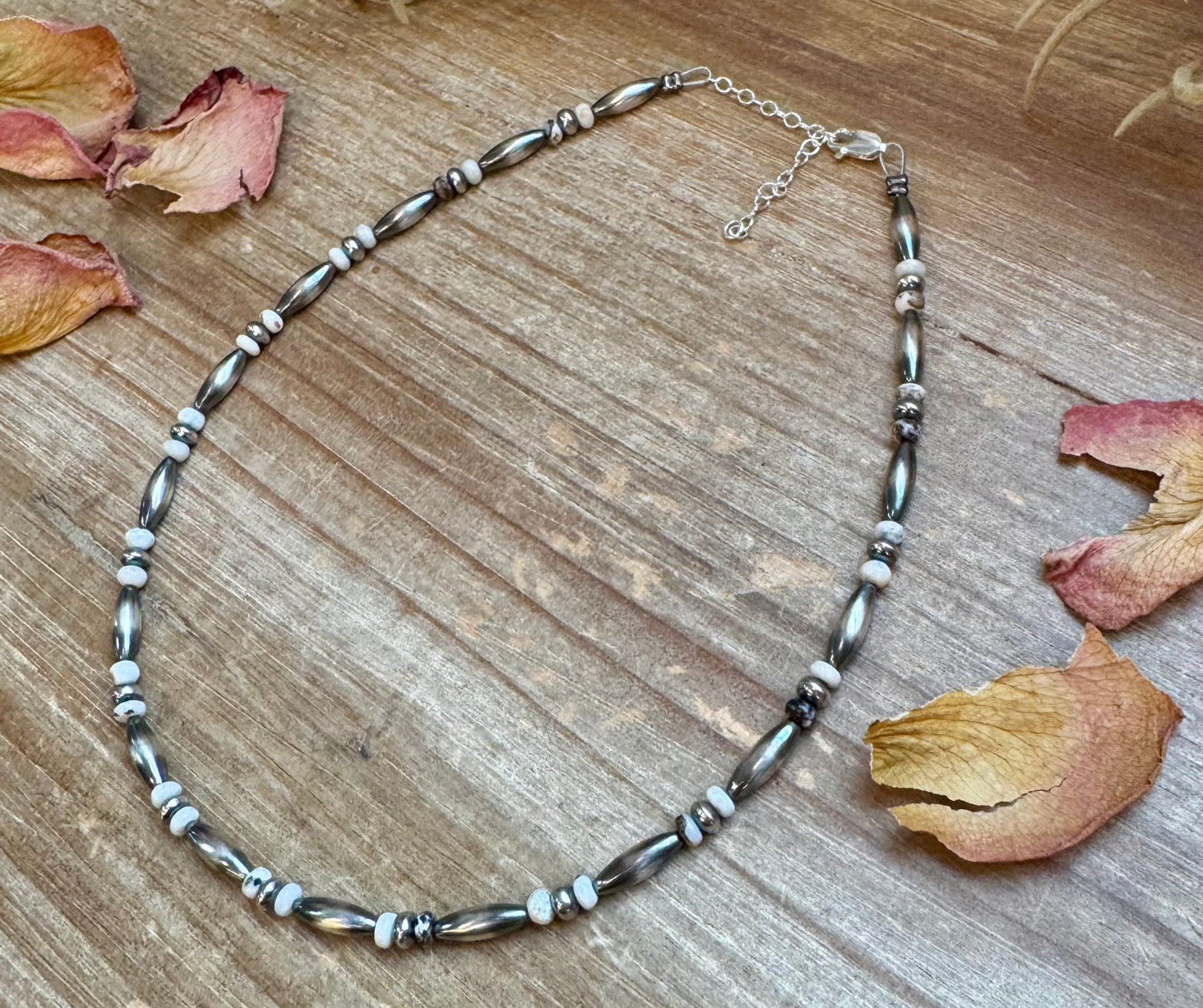 White Buffalo Torpedo choker Sterling Silver Pearls