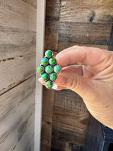 Load image into Gallery viewer, Green Turquoise Diamond-Shaped Ring – Size 7 – Sterling Silver
