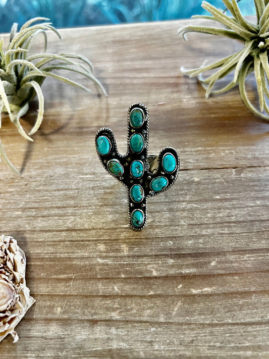 Turquoise Cactus Ring