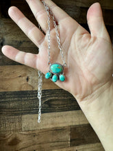 Load image into Gallery viewer, Cluster Necklace Kingman Turquoise &amp; Sterling Silver
