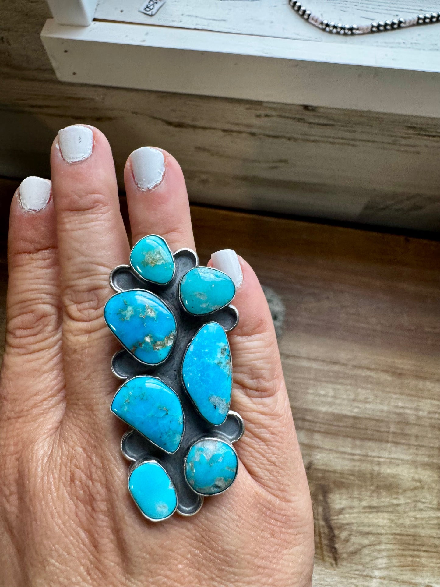 The Longoria Kingman turquoise ring and sterling silver