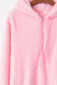 Quarter-Zip Teddy Hoodie