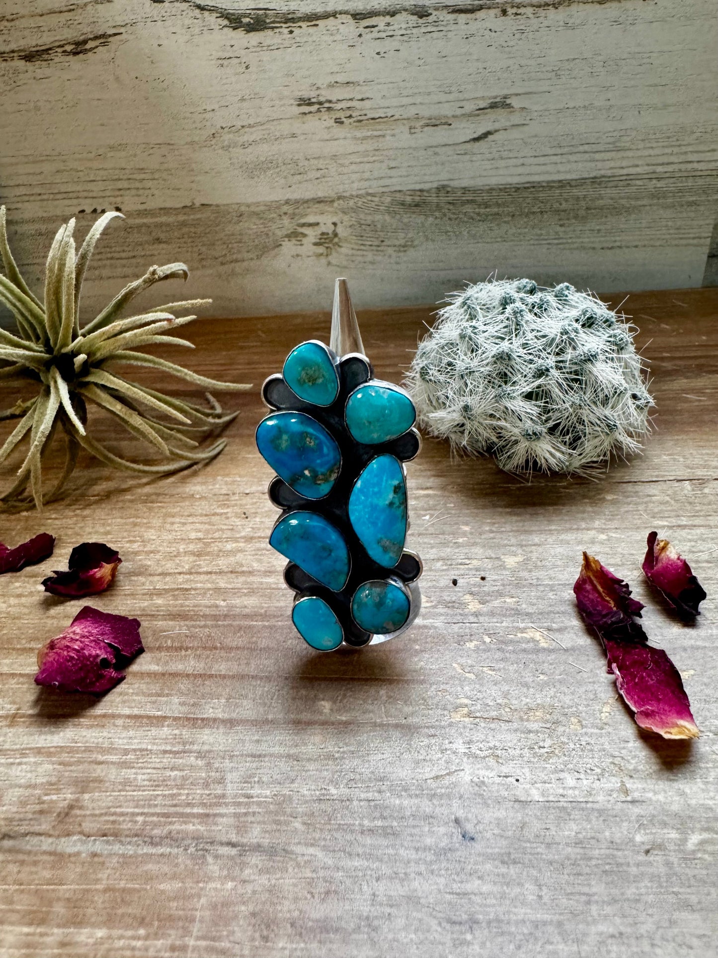 The Longoria Kingman turquoise ring and sterling silver