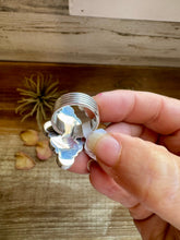 Load image into Gallery viewer, Green Turquoise Diamond-Shaped Ring – Size 7 – Sterling Silver
