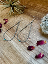 Load image into Gallery viewer, Teardrop Dangle earrings Sterling silver with kingman turquoise
