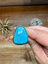 Load image into Gallery viewer, MJ collection - big turquoise stone ring - adjustable - sterling silver
