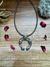 Load image into Gallery viewer, Naja Pendant - sterling silver with kingman turquoise
