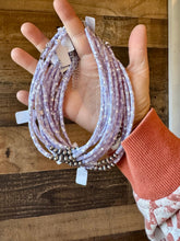 Load image into Gallery viewer, Purple shell heishi choker with Sterling Silver Pearls
