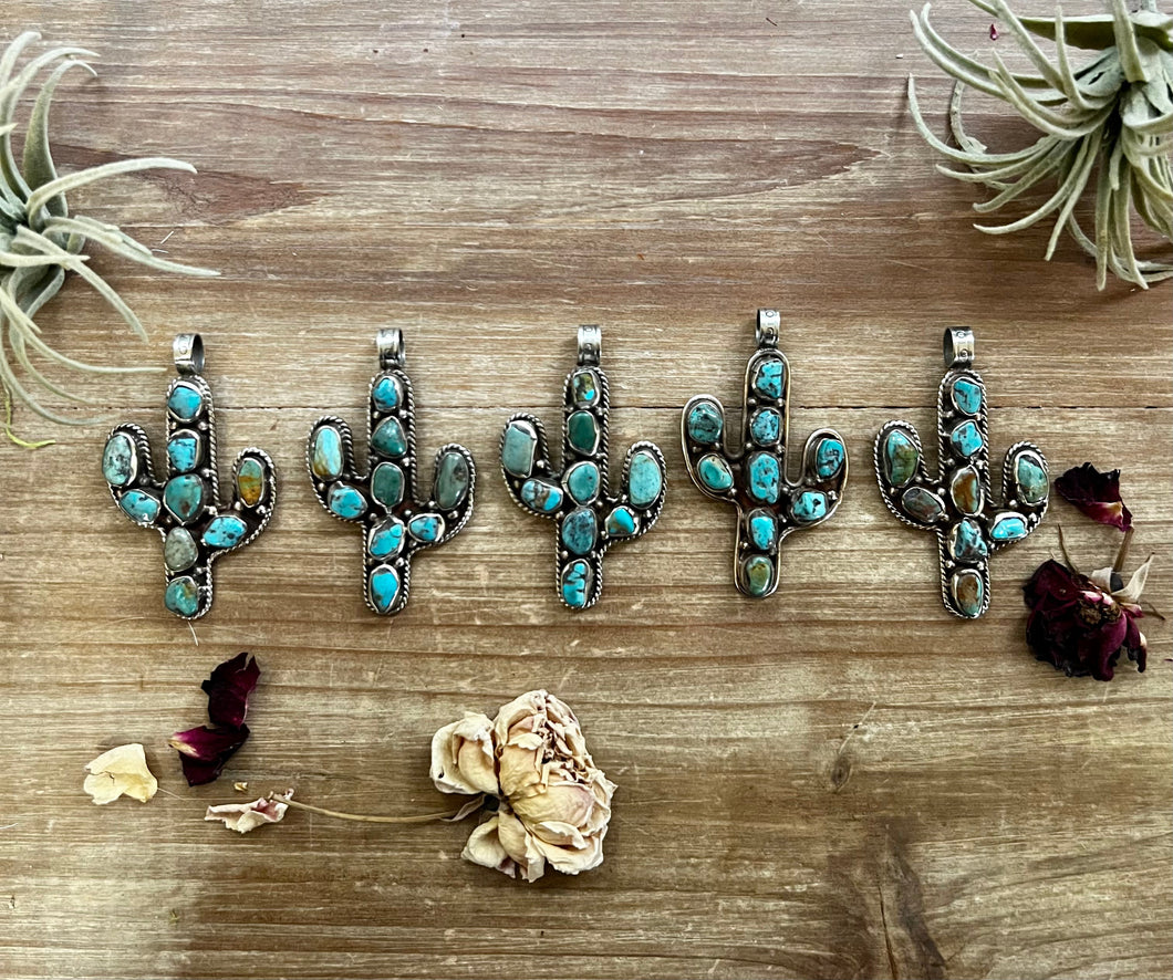 Turquoise Cactus Pendant