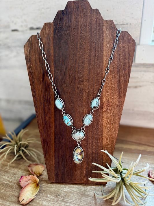 Golden Hills Turquoise Necklace – Sterling Silver, 22 inch