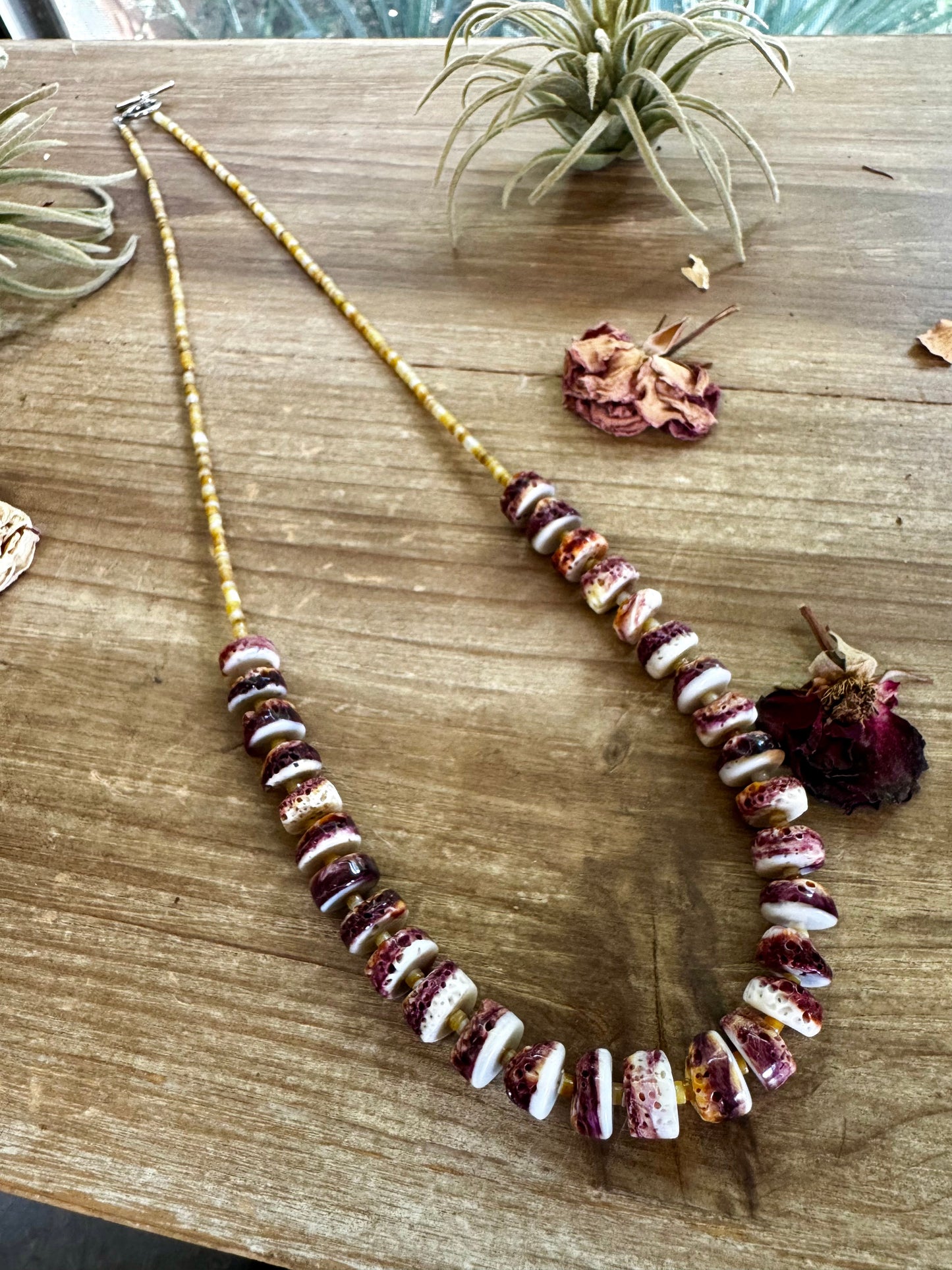Purple Spiny Oyster & Turquoise Necklace