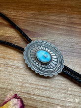 Load image into Gallery viewer, Golden Hill turquoise Bolo and Sterling silver
