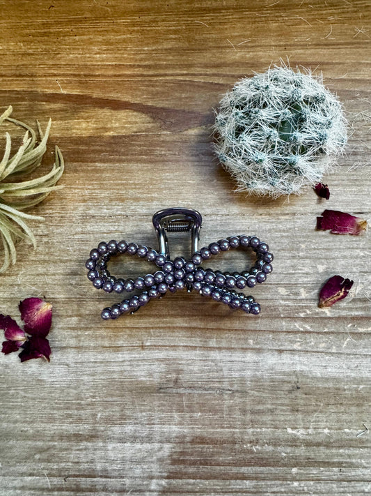 Pearl Bow Hair Clips