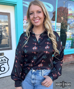 Rodeo Sweetheart Silky Button Up