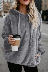 Quarter-Zip Teddy Hoodie