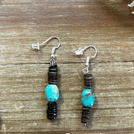 Green Turquoise Dangle Earrings