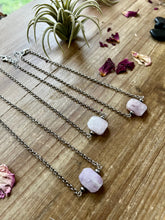 Load image into Gallery viewer, Kunzite stone choker with Sterling Silver Pearls
