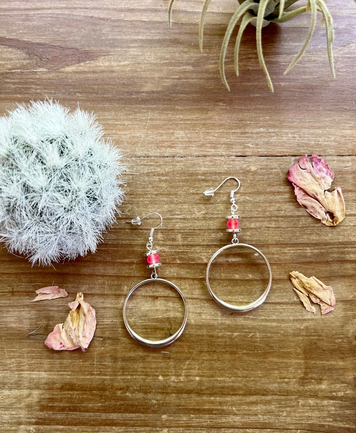 Pink Mermaid Hoop Earrings
