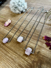 Load image into Gallery viewer, Kunzite stone choker with Sterling Silver Pearls
