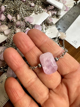 Load image into Gallery viewer, Kunzite stone choker with Sterling Silver Pearls
