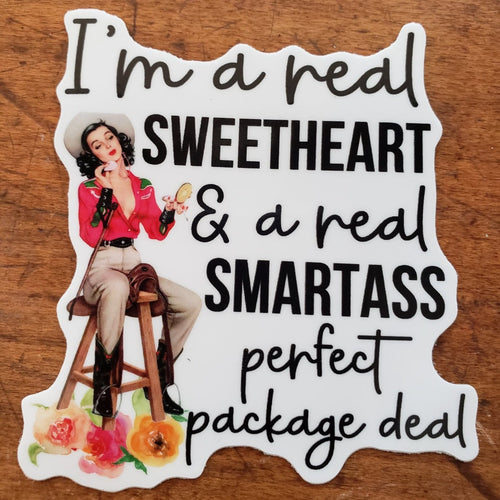 Real Sweetheart & Real Smartass Sticker - The Salty Cowgirl