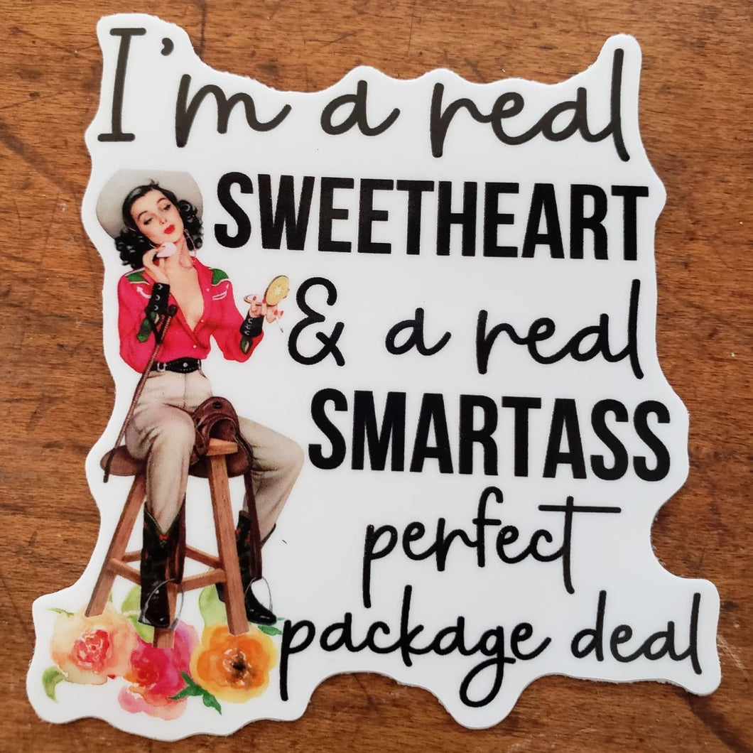 Real Sweetheart & Real Smartass Sticker