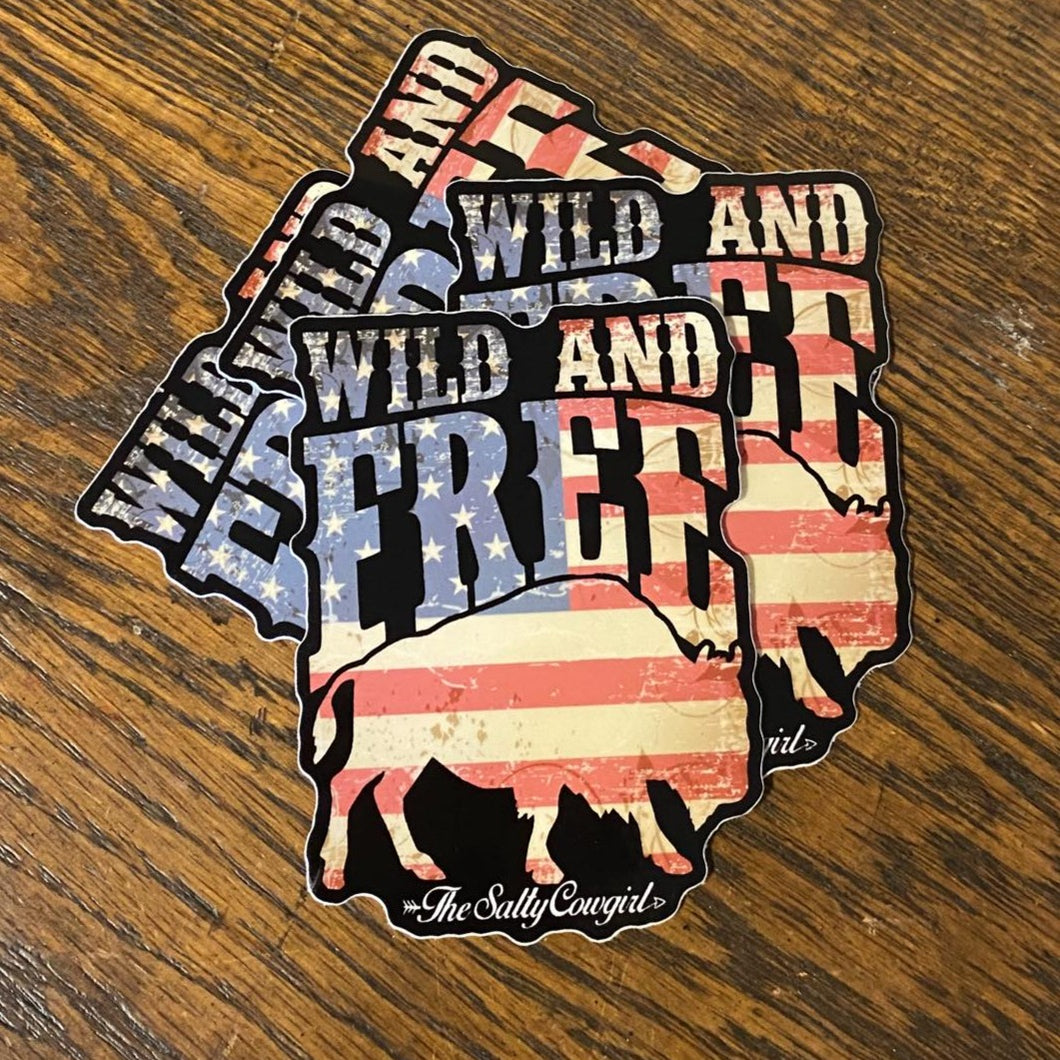 Wild & Free American Sticker
